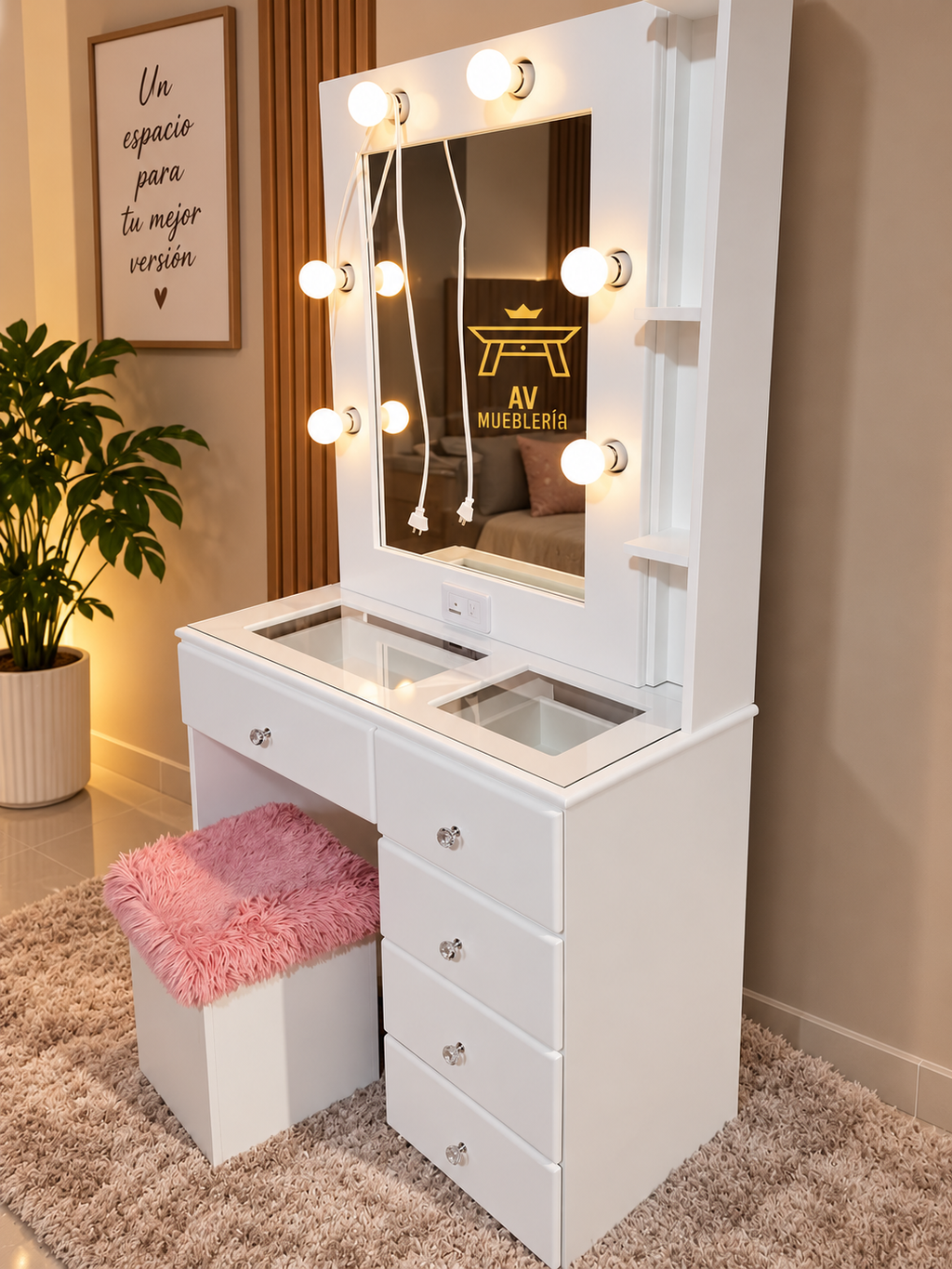 Coqueta Vanity Grante 95cm ancho