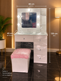 Coqueta Vanity Mediana 135cm alto y 4 gavetas