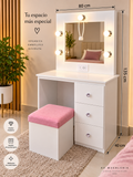 Coqueta Vanity Mediana 135cm alto y 3 Gavetas